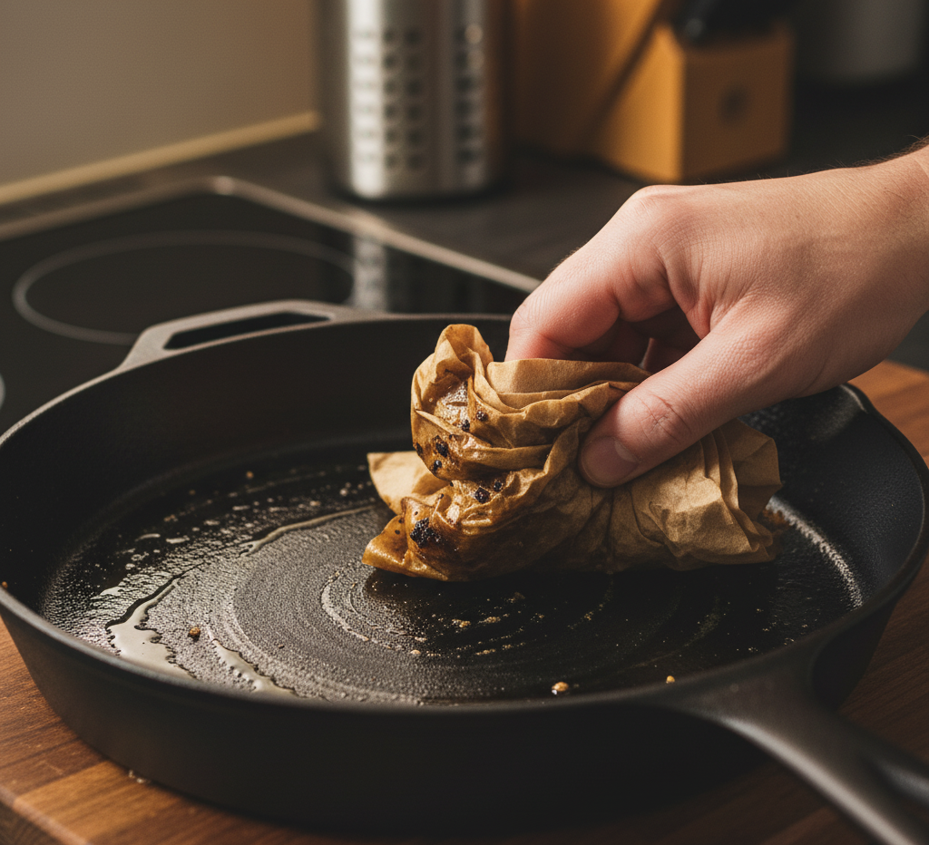 Coarse salt for fat removal