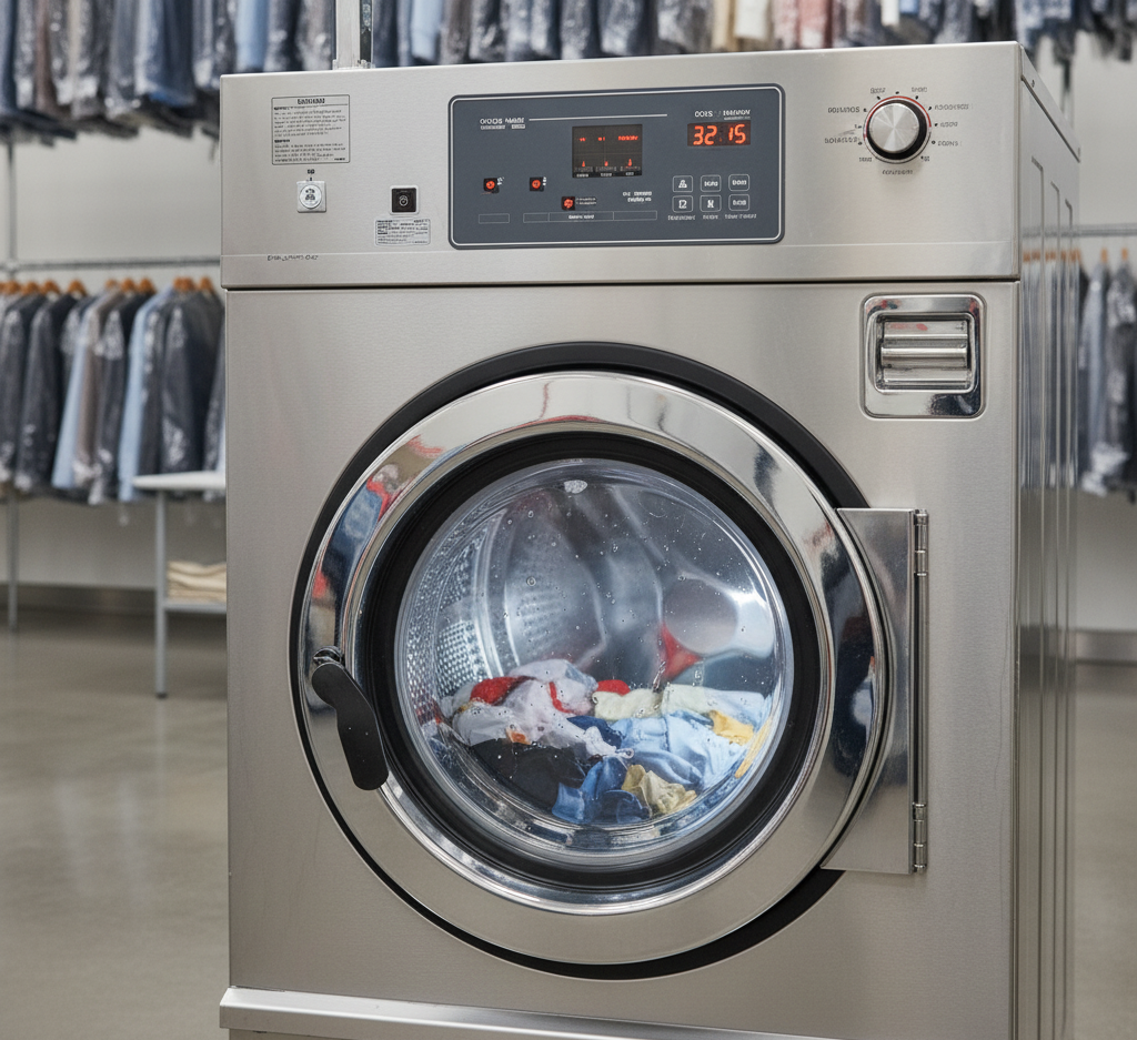 clothes being washed in a laundry machine