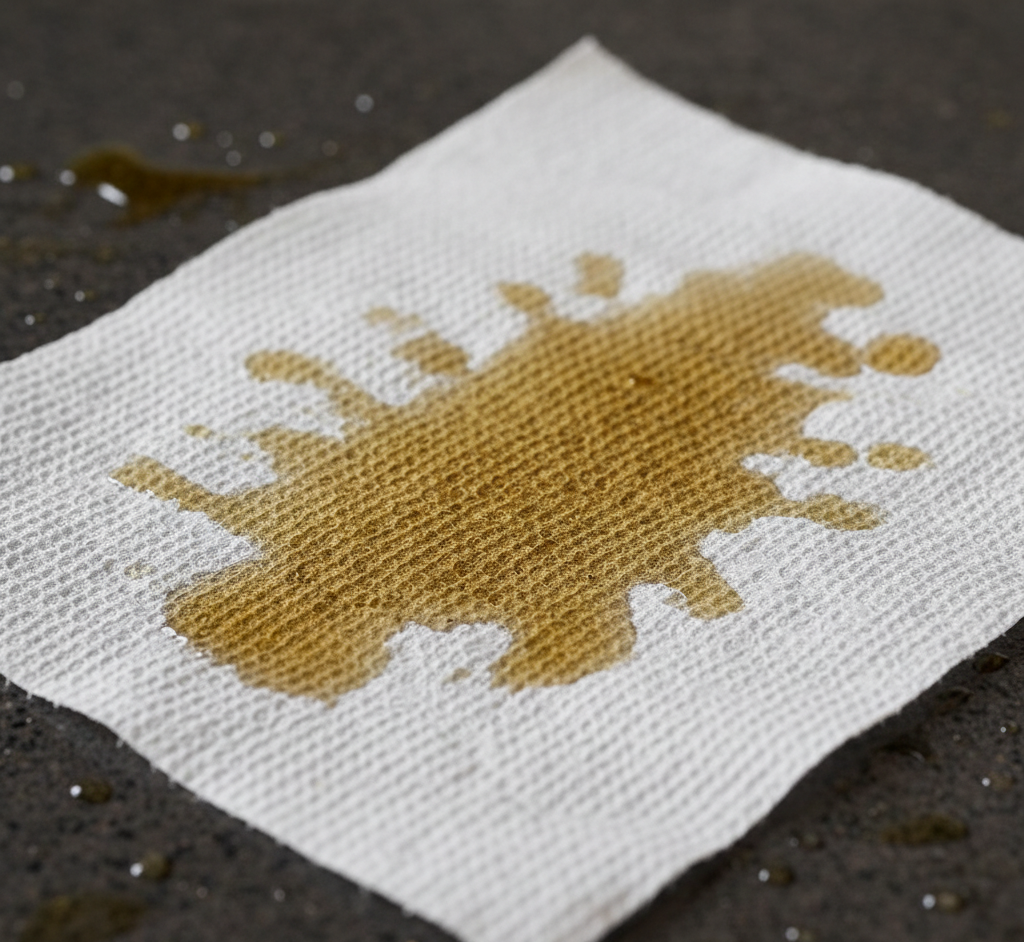 paper towel absorbing oil or grease