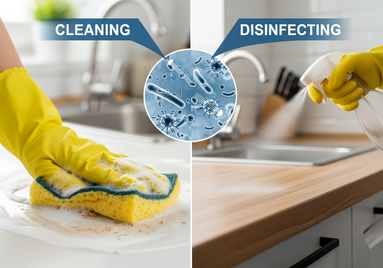 Cleaning vs Disinfecting flu season