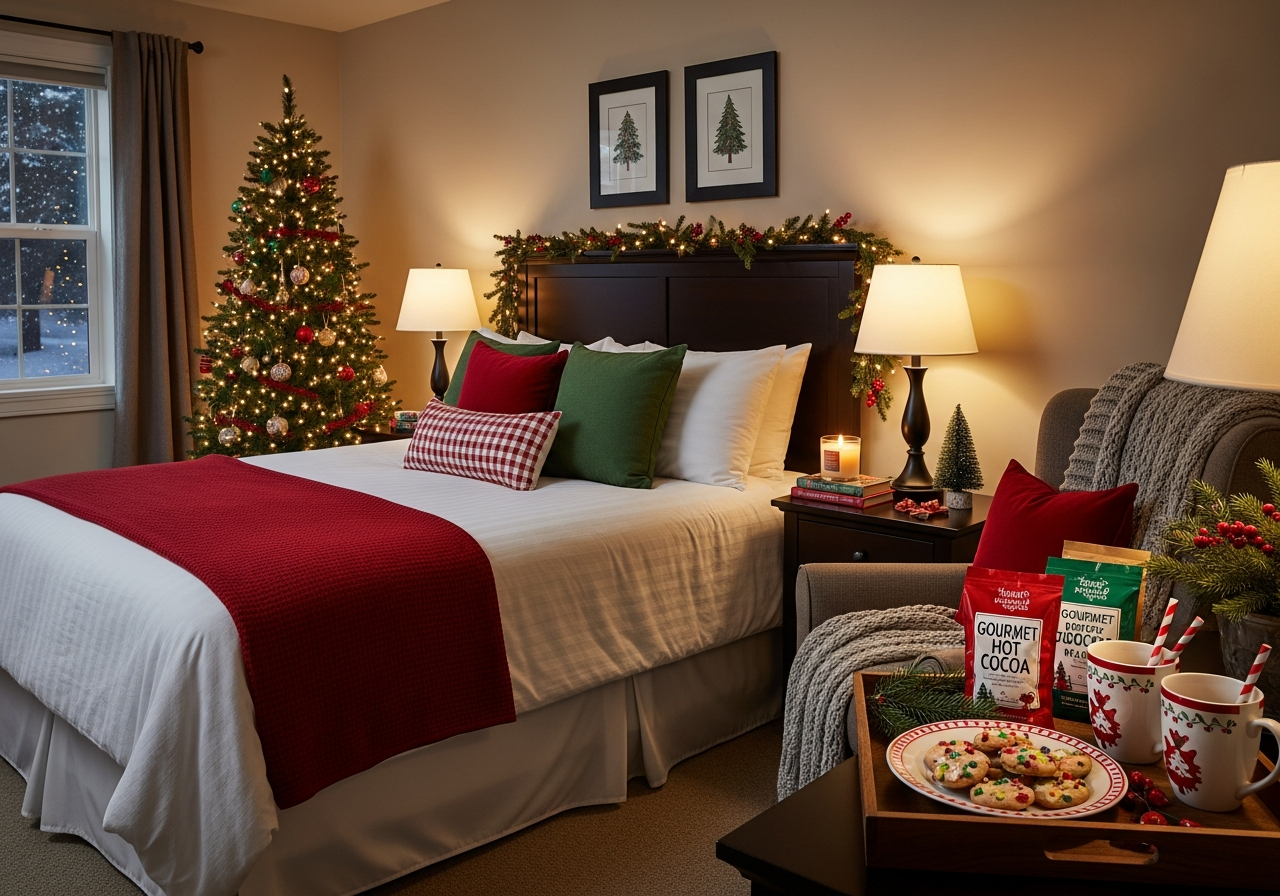 Ideal guest room for the holiday season.