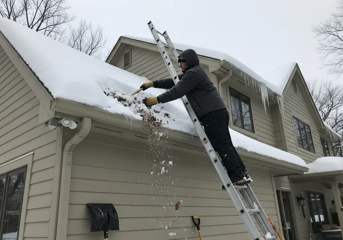 gutter cleaning winter