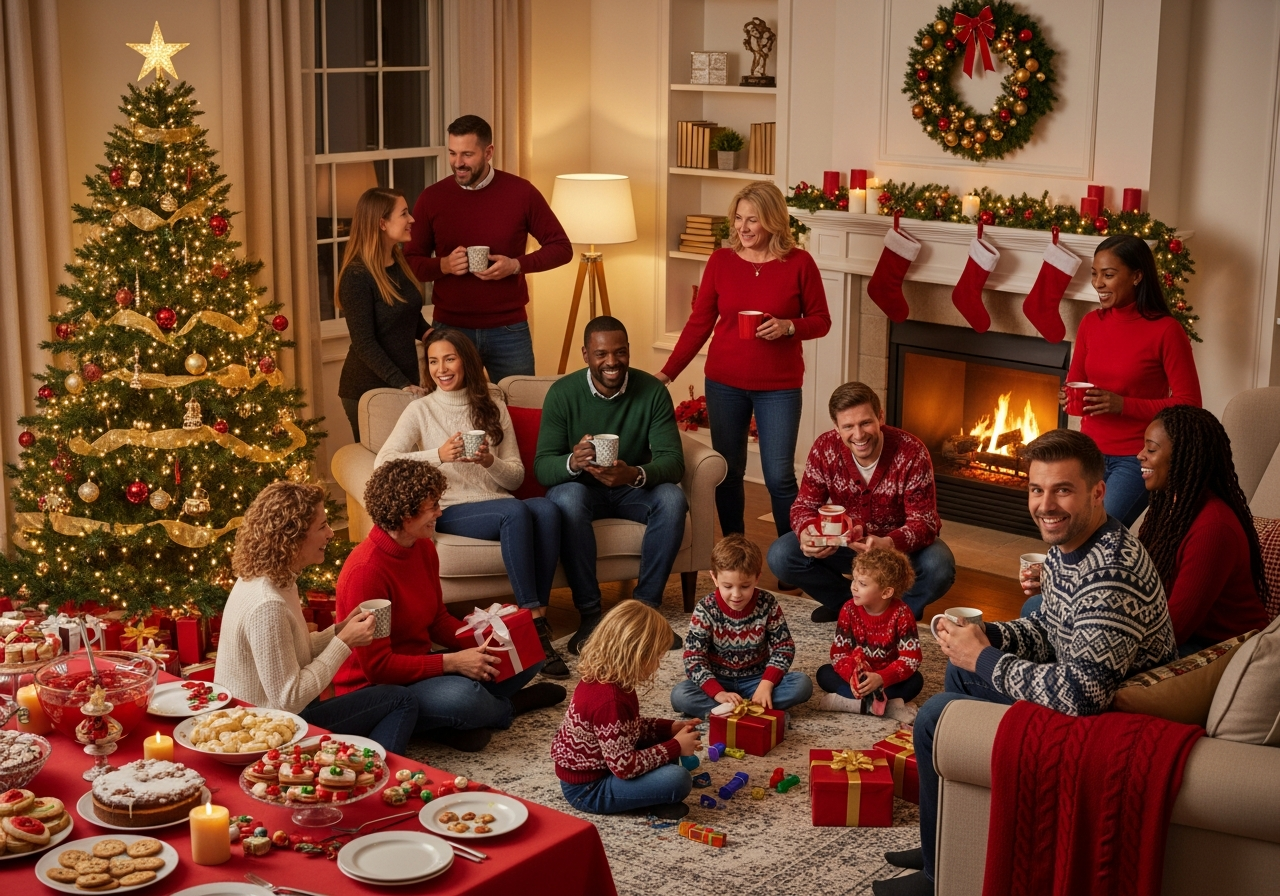 holiday guests at home