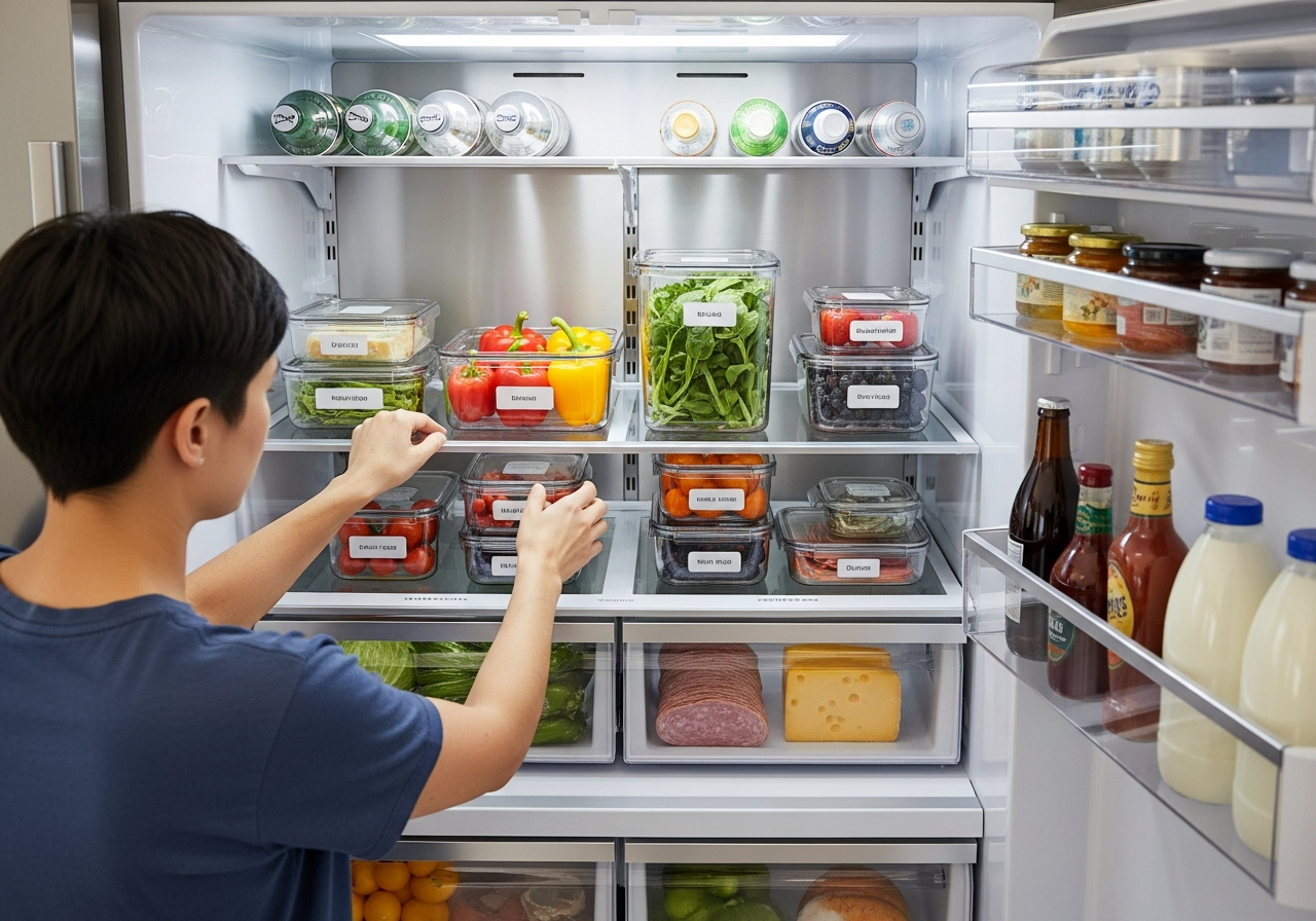 organizing the refrigerator