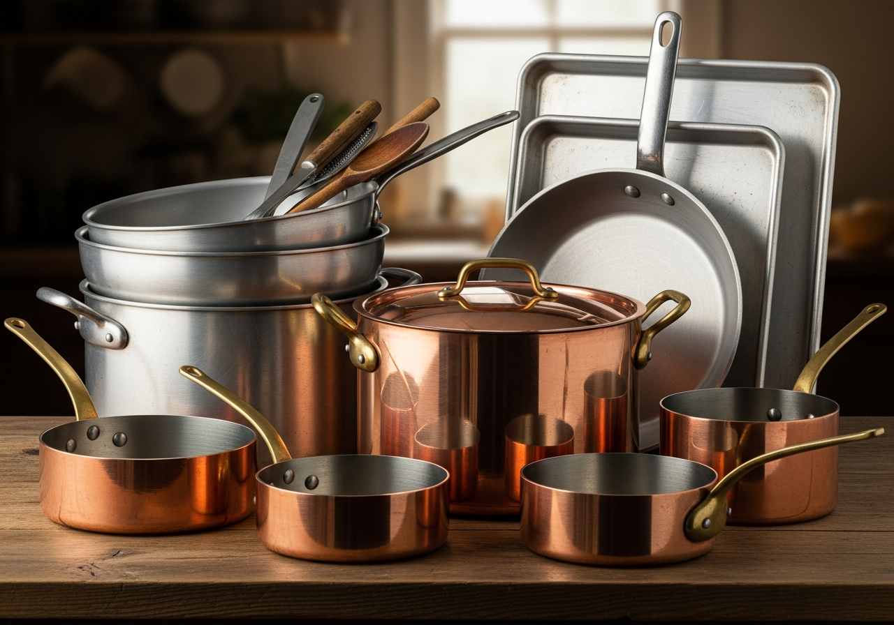 Copper and Aluminum pans