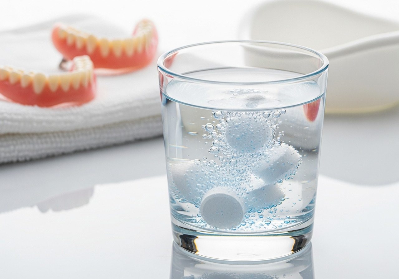 Denture Cleaning Tablets for cleaning mug