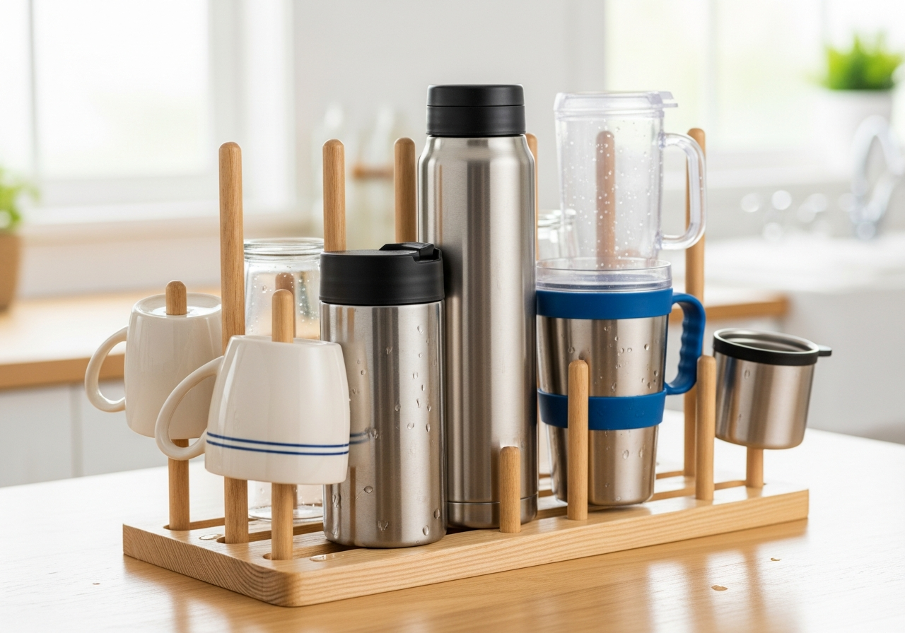 Proper Drying Mugs, Thermal Bottles, and Travel Mugs