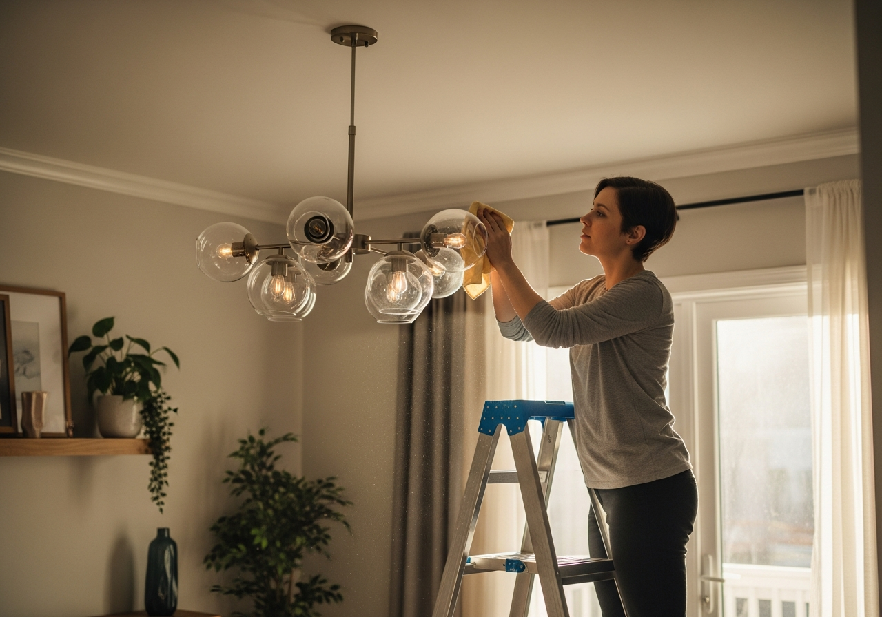 cleaning the light fixtures at home