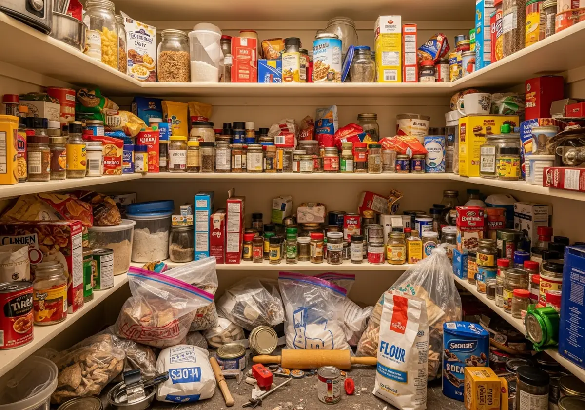 disorganized kitchen pantry