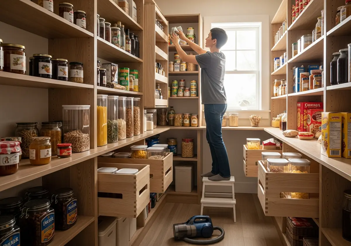 organizing the kitchen pantry