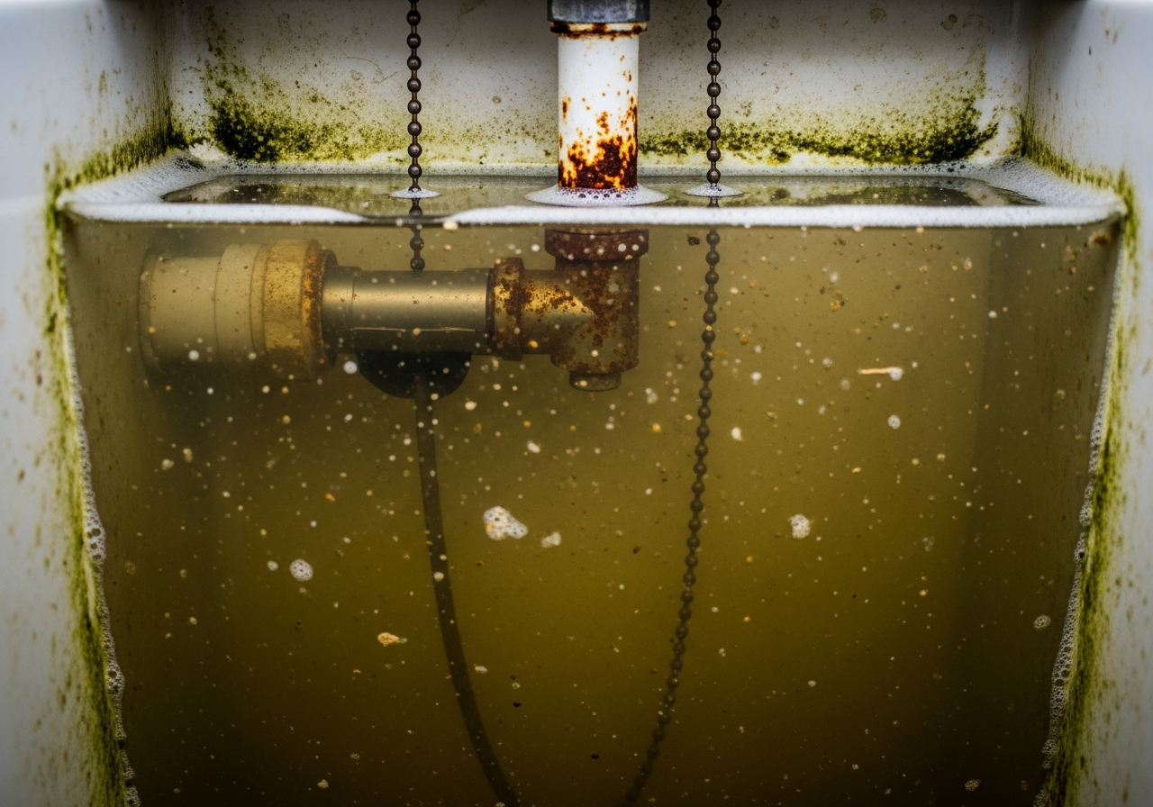 stagnant water toilet tank