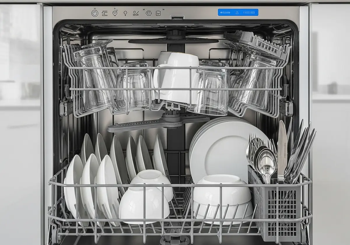 the dishwasher inside