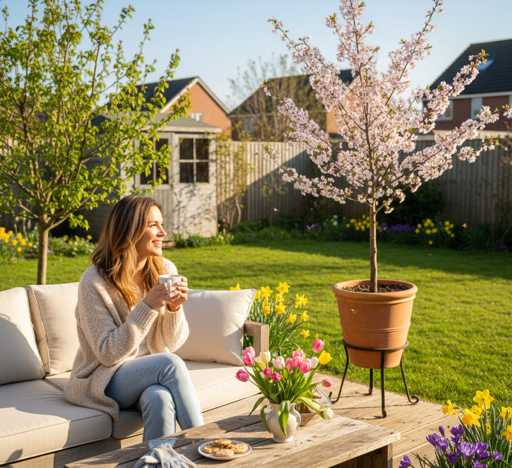 Enjoying the start of spring in the backyard