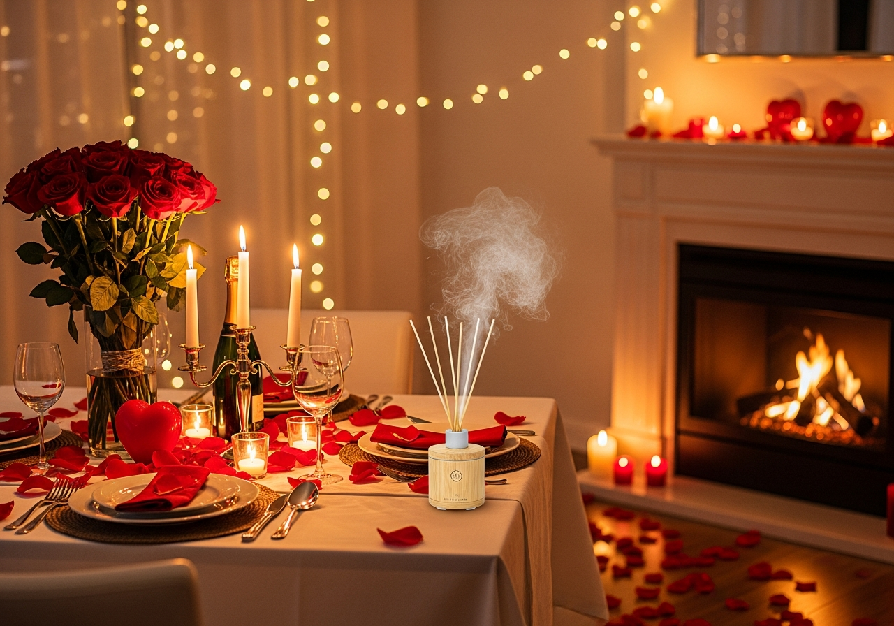 Lighting and Scent prepared for Valentine's Day.