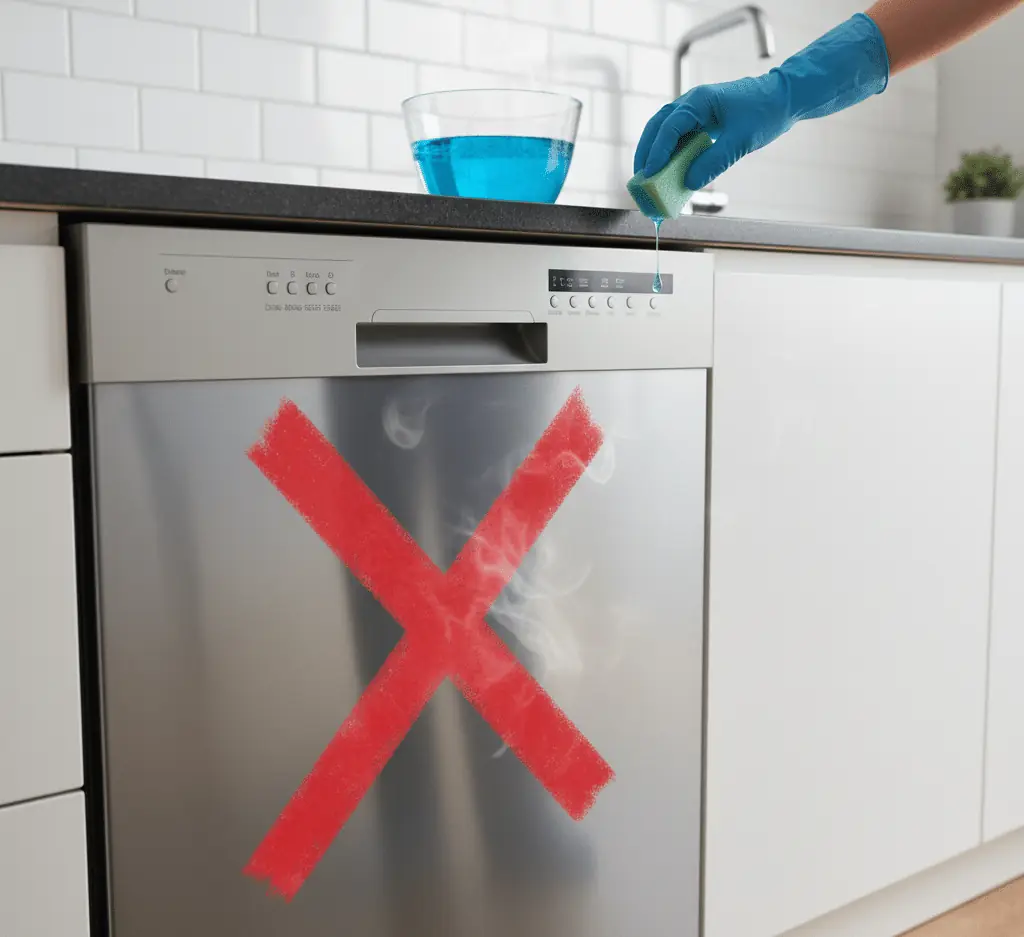 Place in the house that is forbidden to clean with warm water.