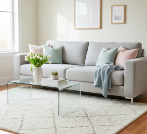 Clean the carpets and sofa before spring.