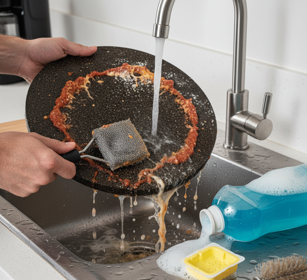How not to wash a pizza stone