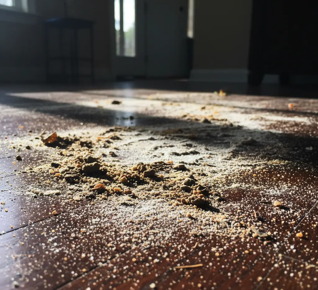 Silica, Sand, Dirt on hardwood floors