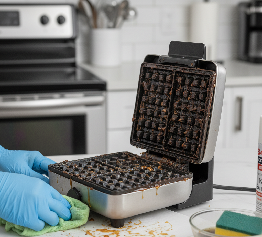 Stubborn Messes on a waffle maker.