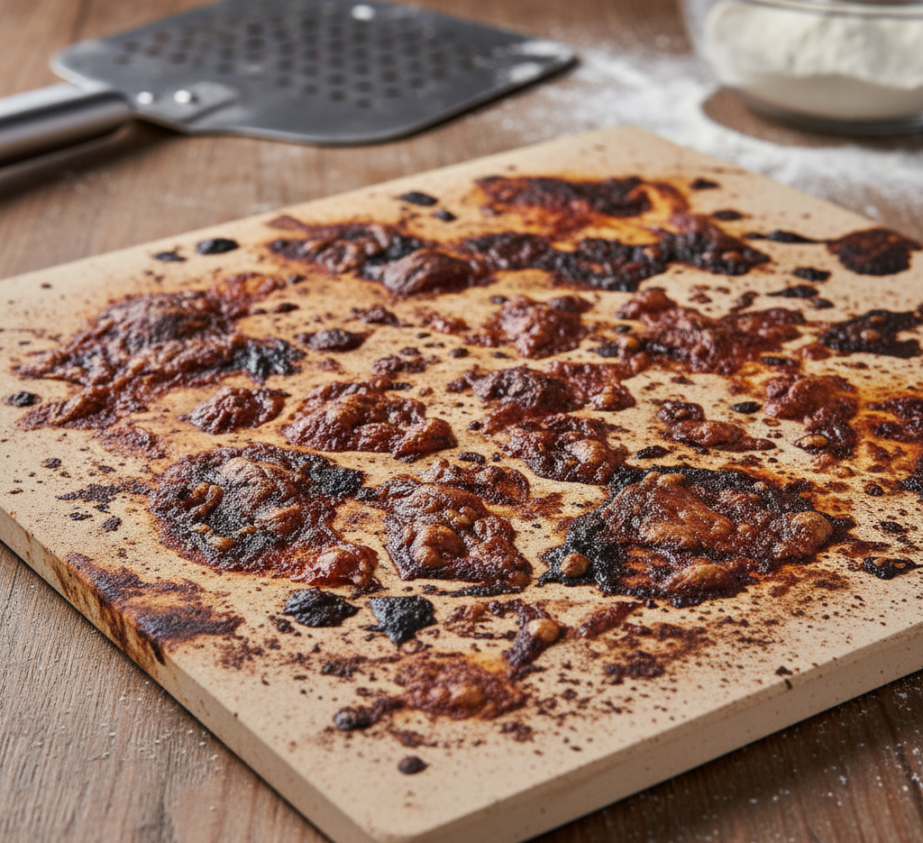 Stubborn Stains on a pizza stone