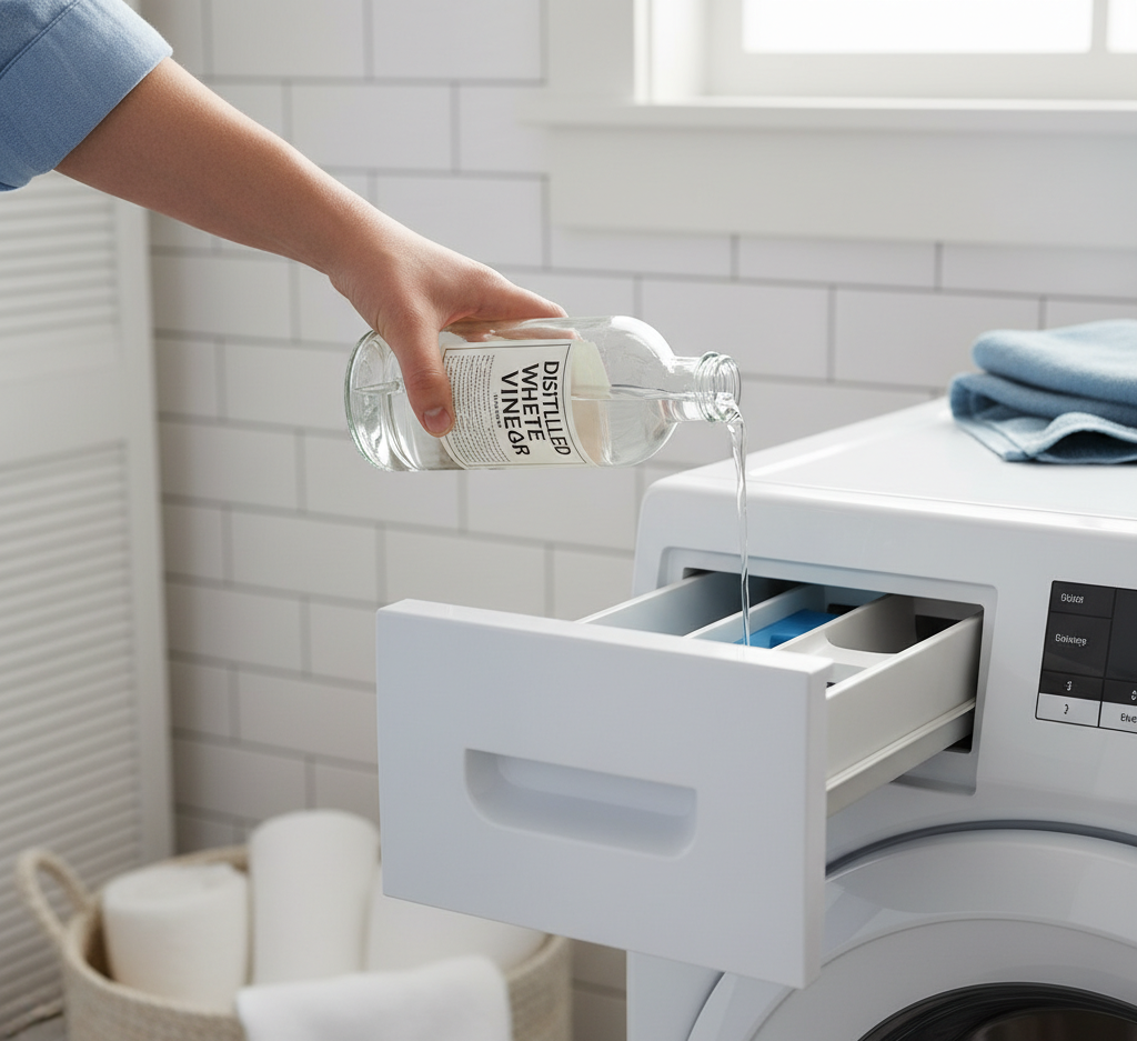 Vinegar being used as a household item.