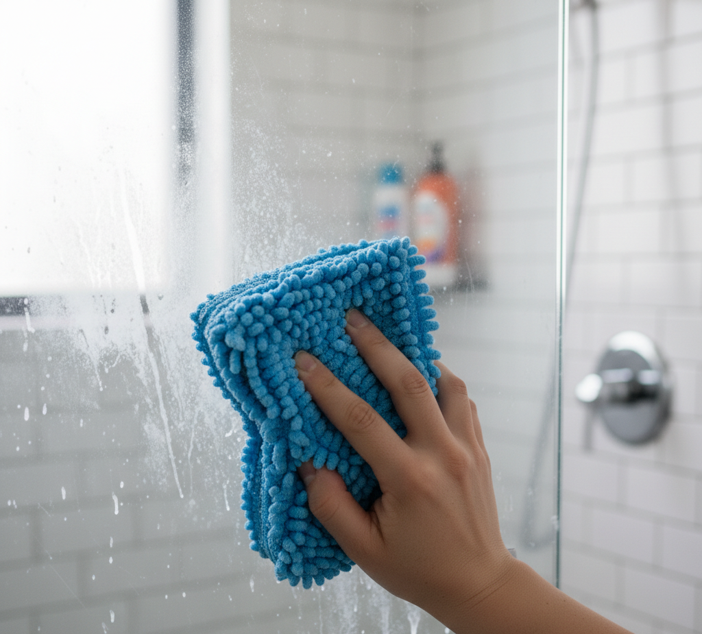 a non-scratch sponge for cleaning shower glass