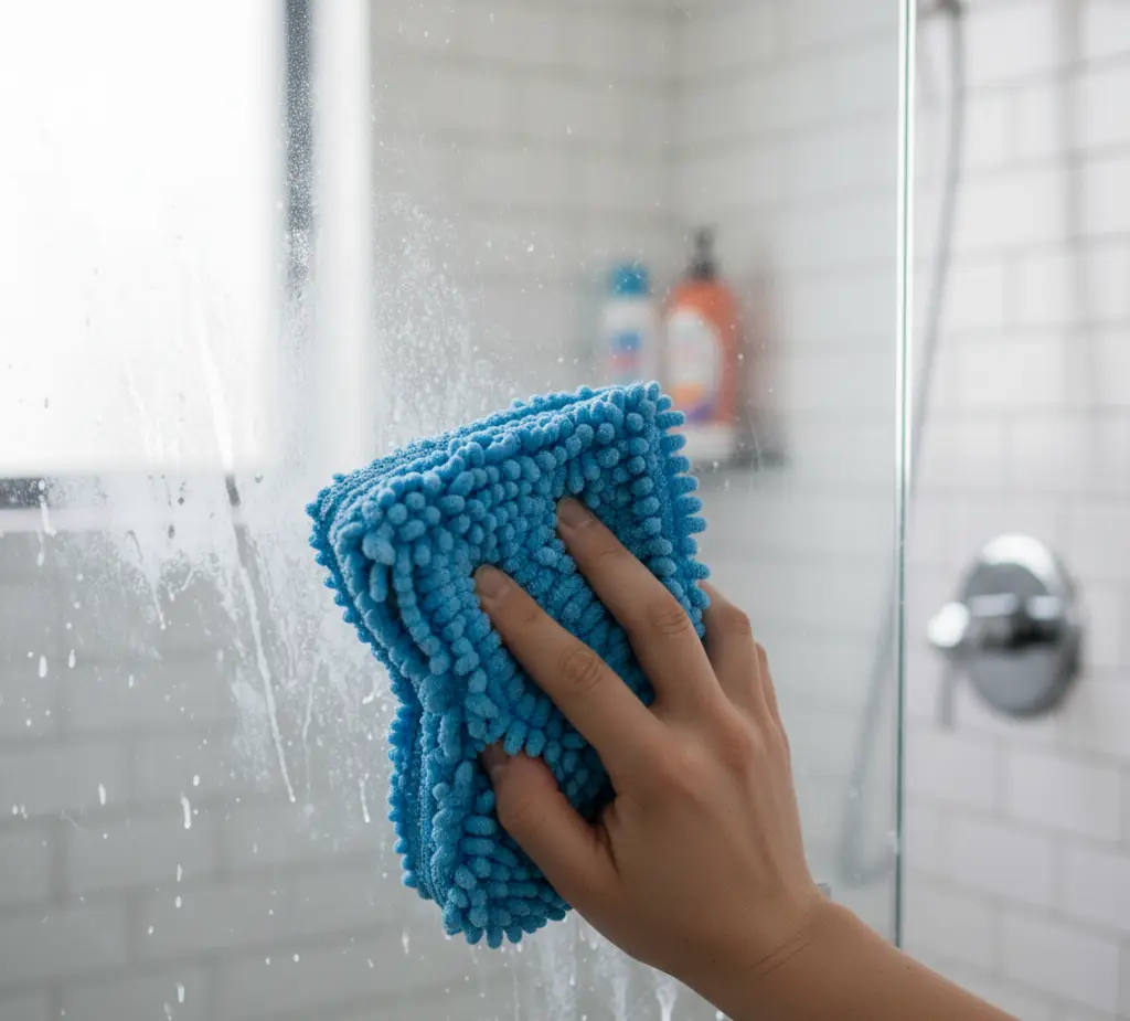 a non-scratch sponge for cleaning shower glass