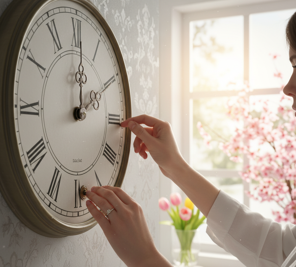 changing the clock to change to the spring season