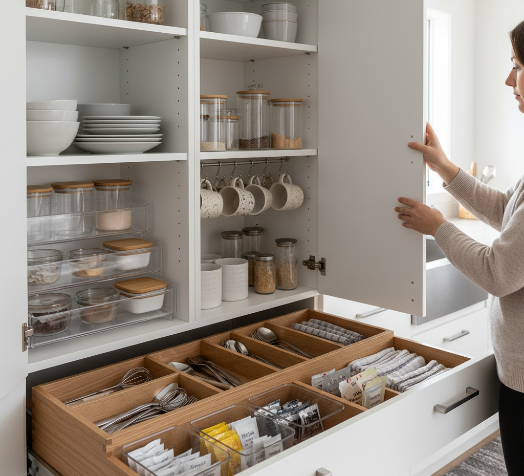 organizing Kitchen Cabinets and Drawers