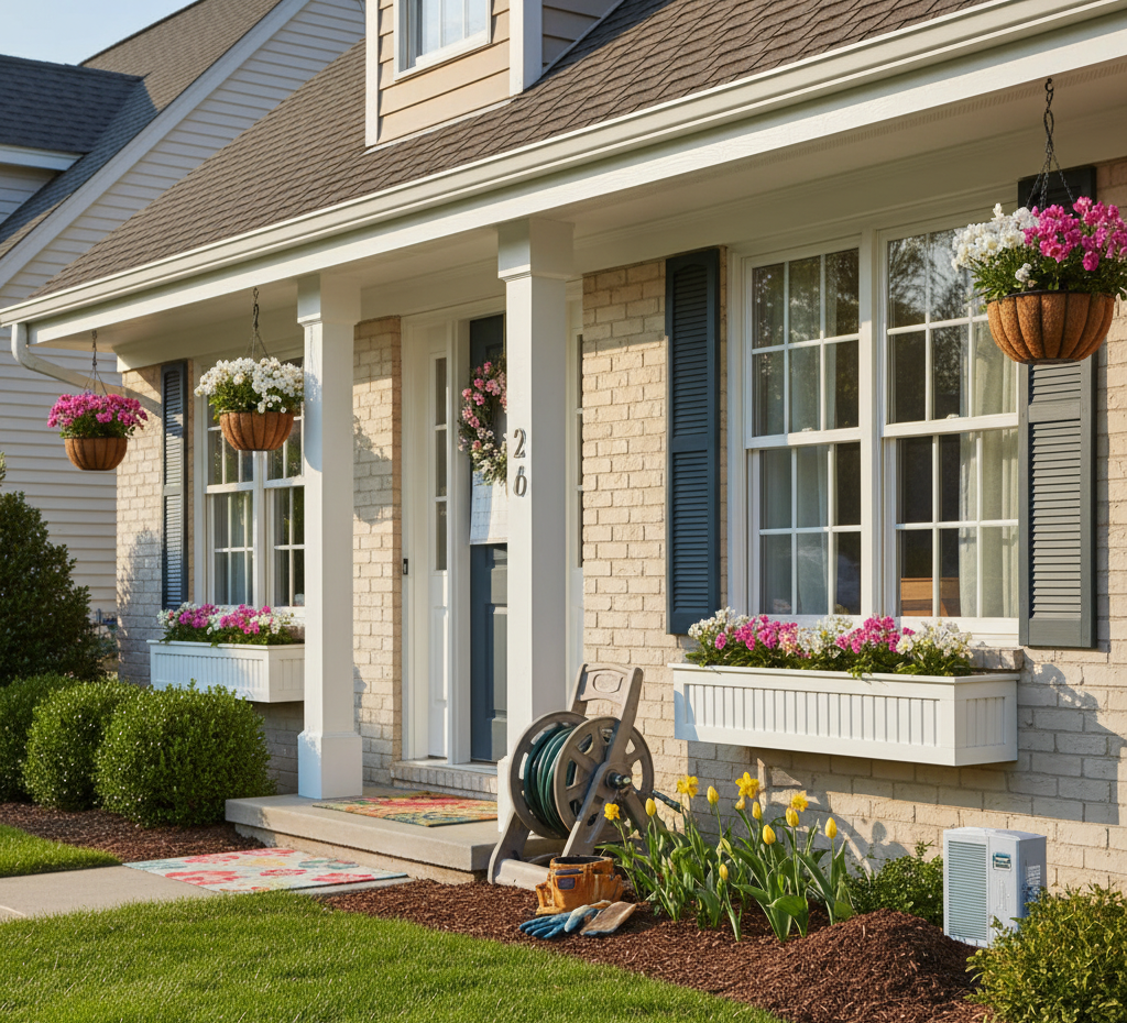 preparing the house in march for spring.