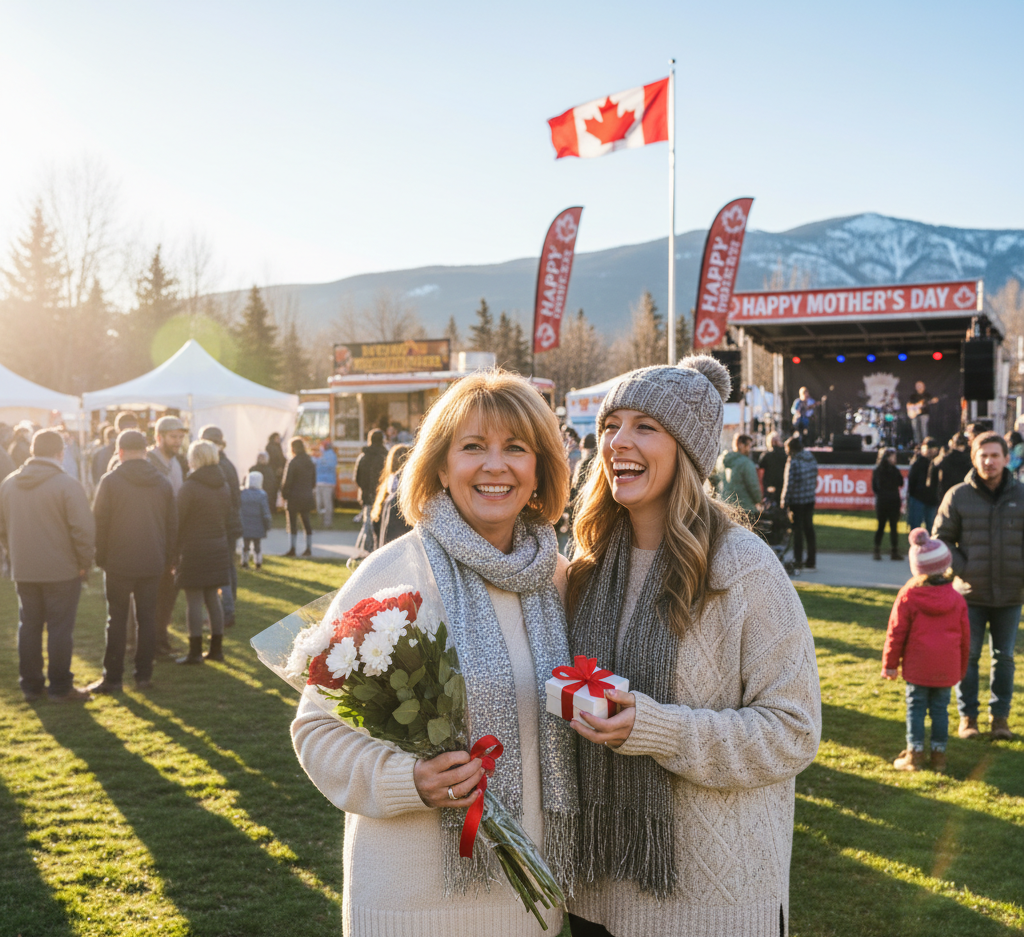 A mother and daughter enjoying Mother's Day at an event in Canada.