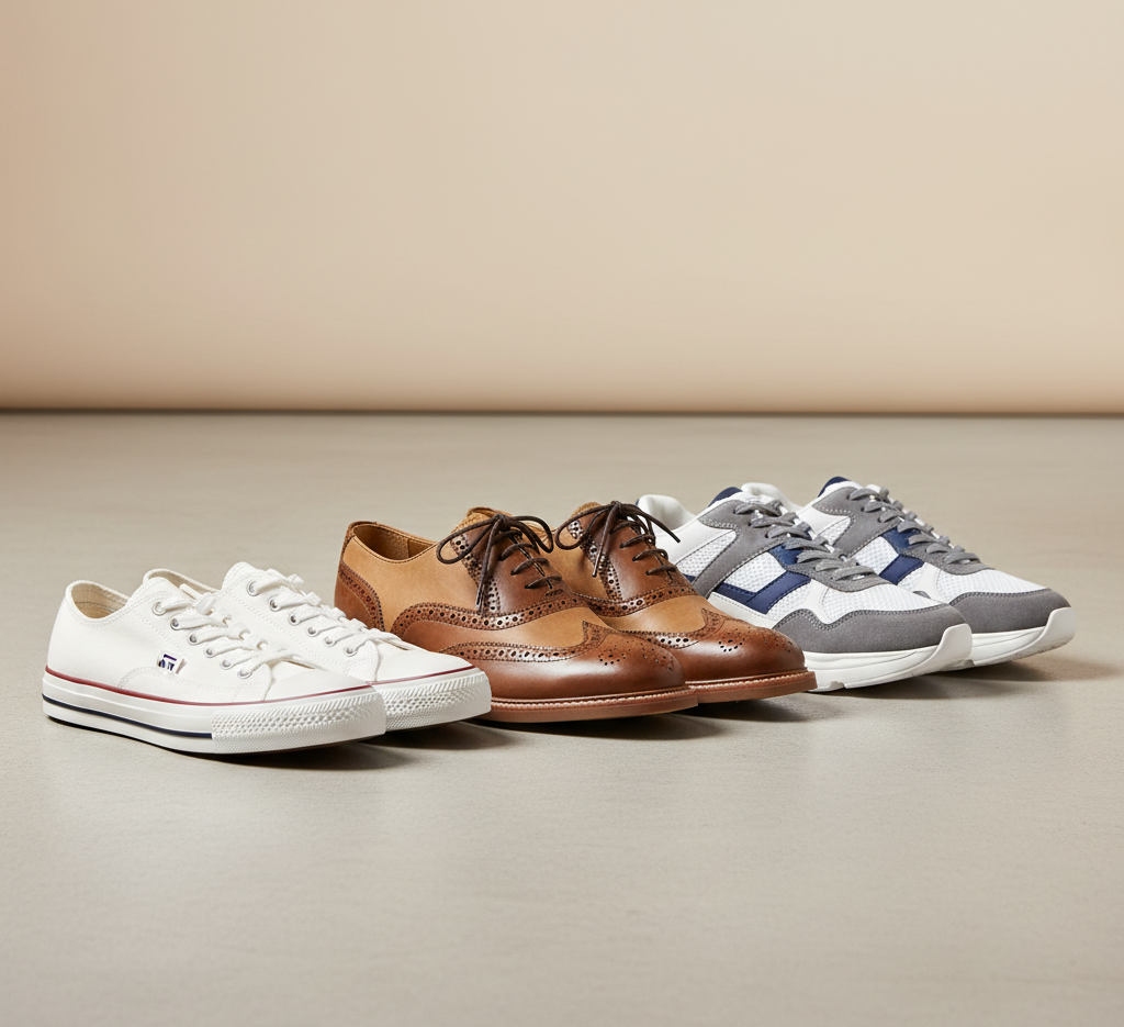 White Sneakers, Suede and Leather Shoes