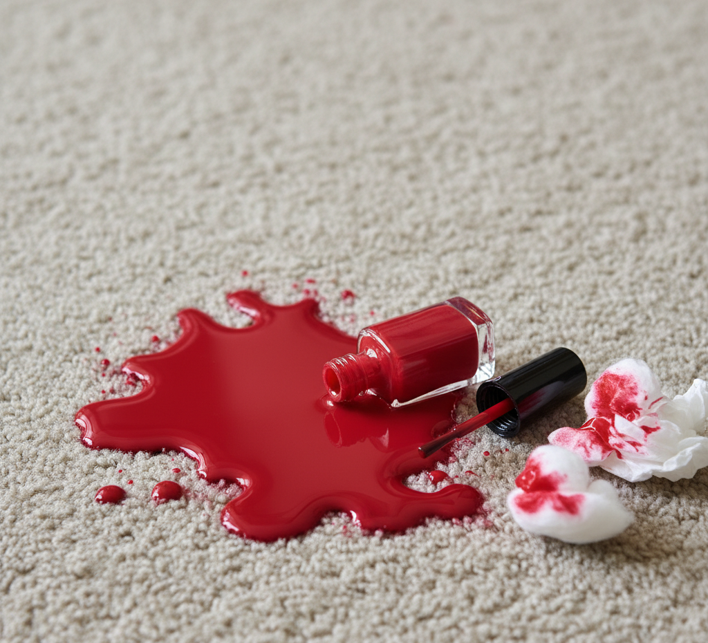 nail polish on carpet