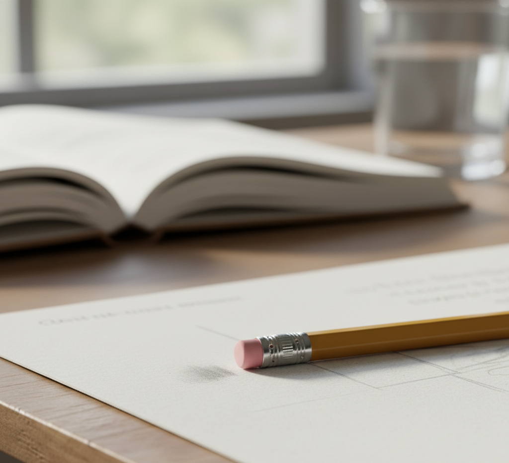 the small eraser on the end of a pencil