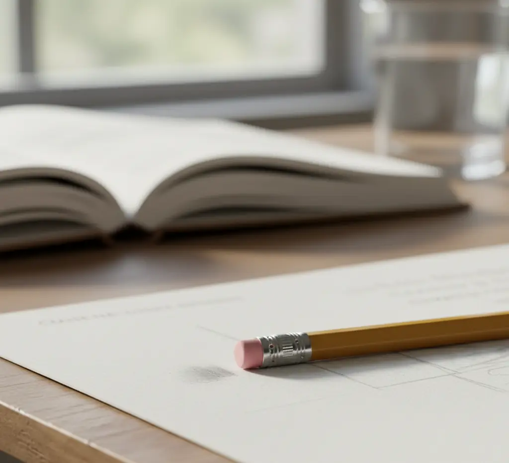 the small eraser on the end of a pencil