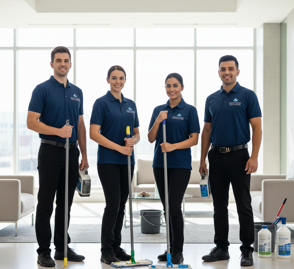 Cleaning professionals at the hosts home.