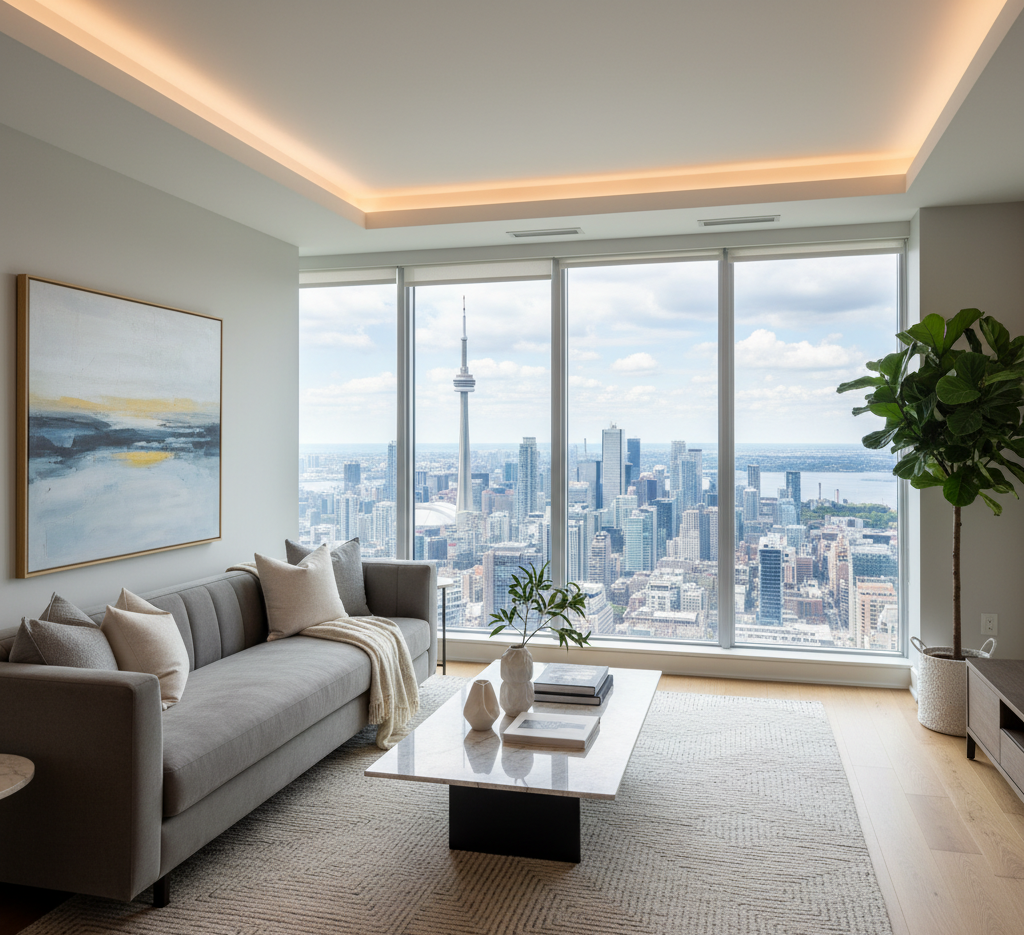 Here's a beautiful room with a view of Toronto