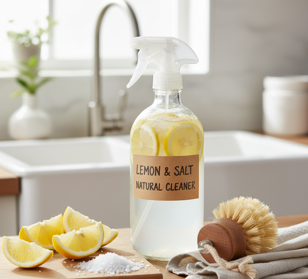 Lemon and salt natural cleaner