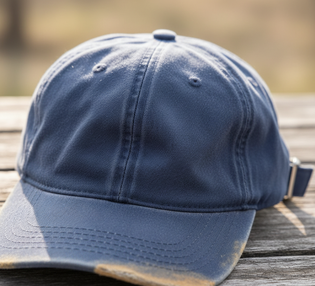 Sweat stain on the cap