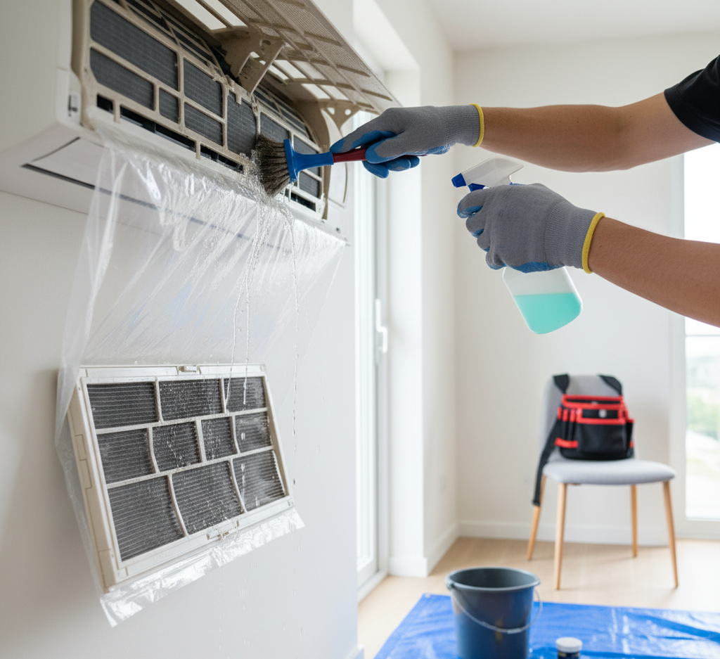 cleaning the air conditioner