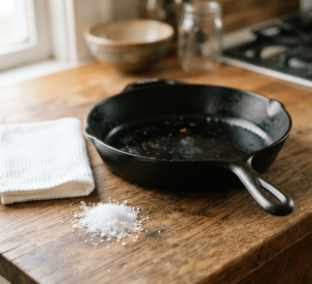 How to Clean Cast Iron with Salt
