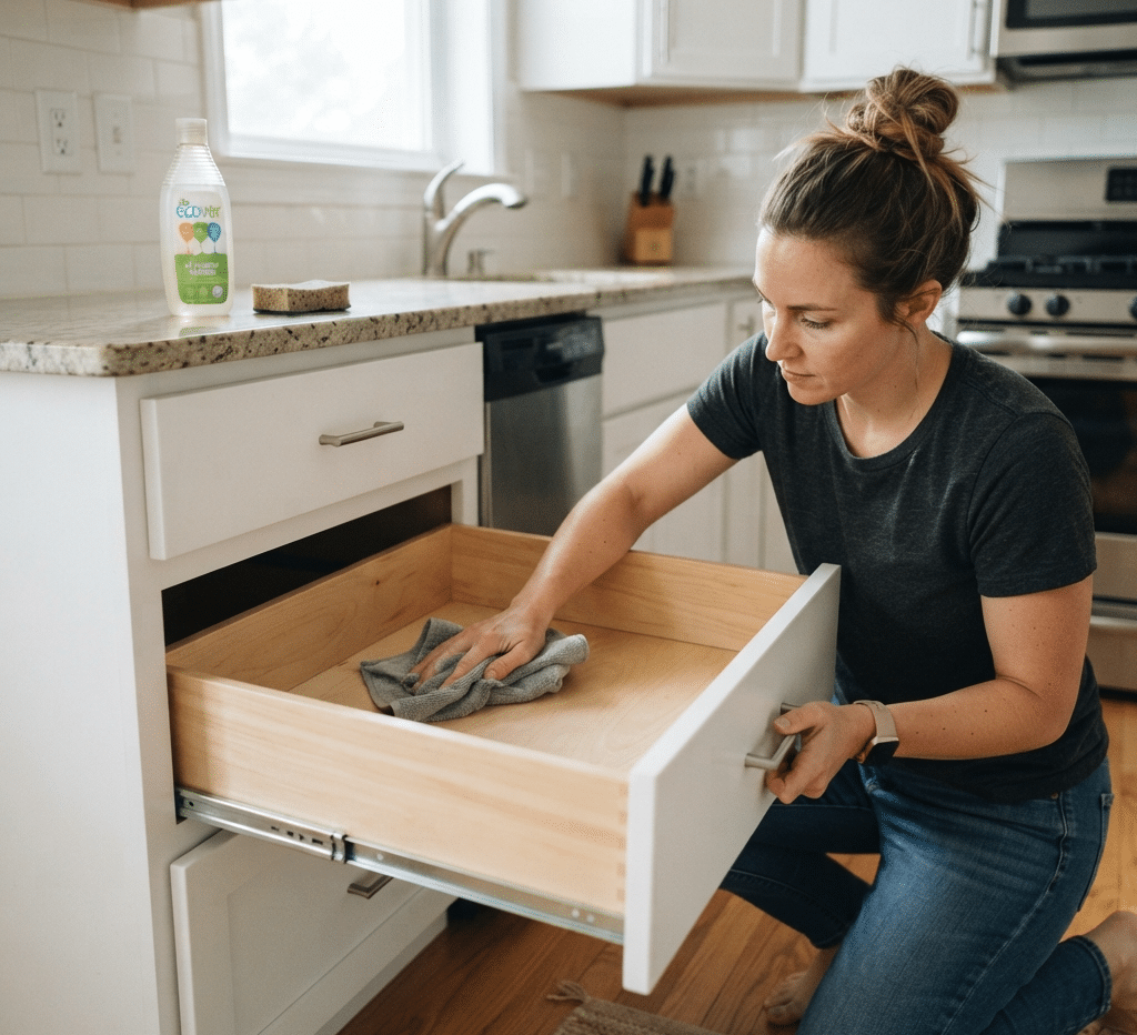 cleaning-empty-kitchen-drawers-end-of-lease